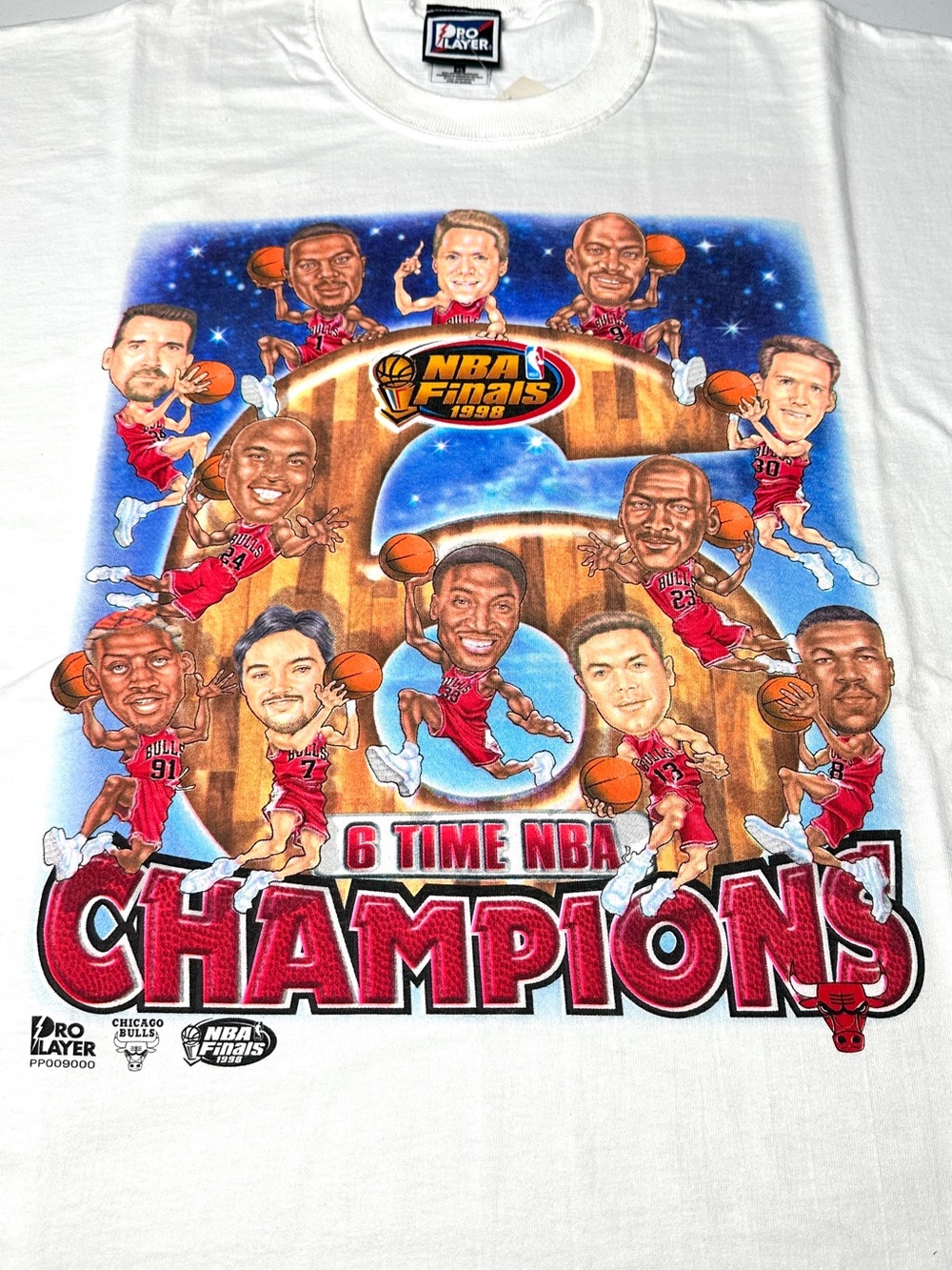 NWT Vintage Chicago Bulls 6 Time NBA Champions 1998 Tee Size XL